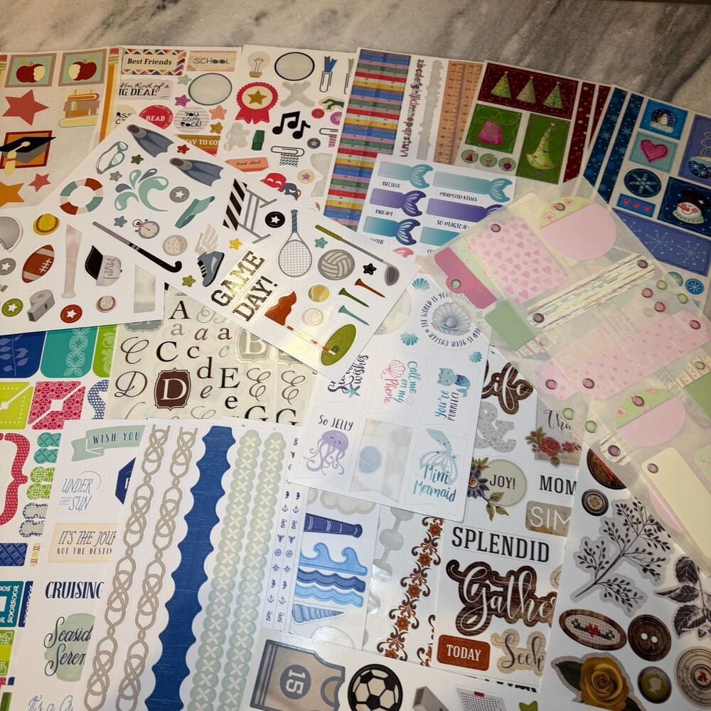 Creative Memories Lot of 50 Mixed New & Partial Sheets of Scrapbooking Stickers - Picture 6 of 7